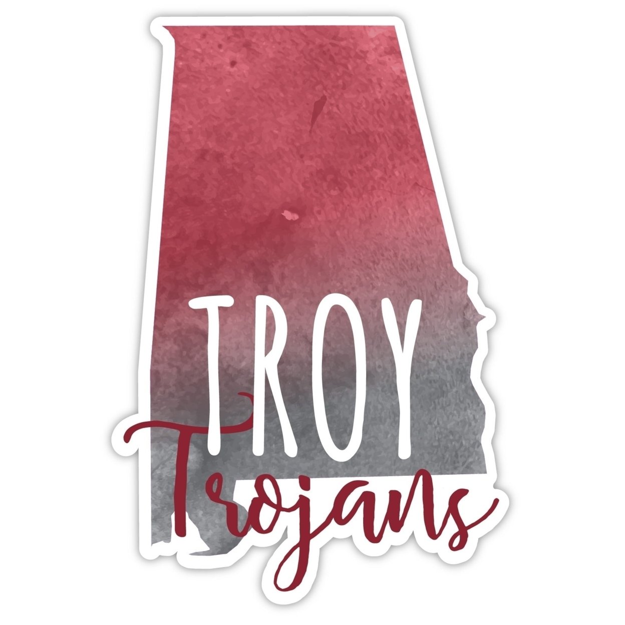 Troy University Watercolor State Die Cut Decal 2-Inch