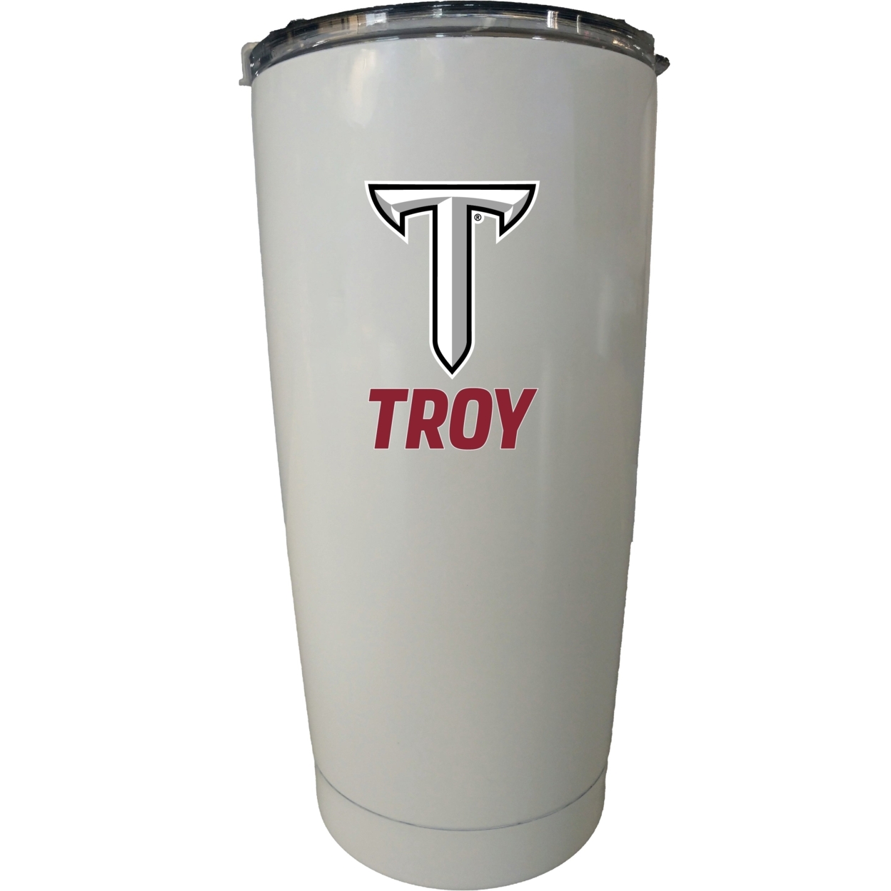 Troy University 16 Oz Choose Your Color Insulated Stainless Steel Tumbler Glossy Brushed Finish - White