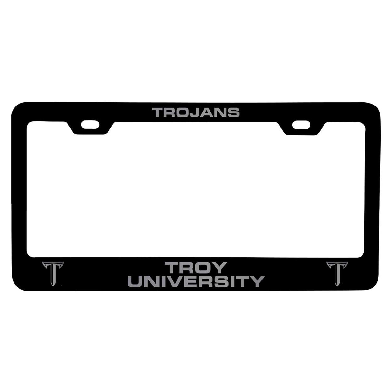 Troy University Laser Engraved Metal License Plate Frame - Choose Your Color - Black