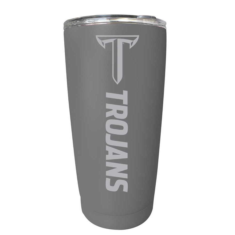 Troy University Etched 16 Oz Stainless Steel Tumbler (Gray) - Gray