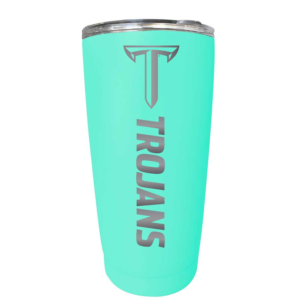 Troy University Etched 16 Oz Stainless Steel Tumbler (Choose Your Color) - Seafoam