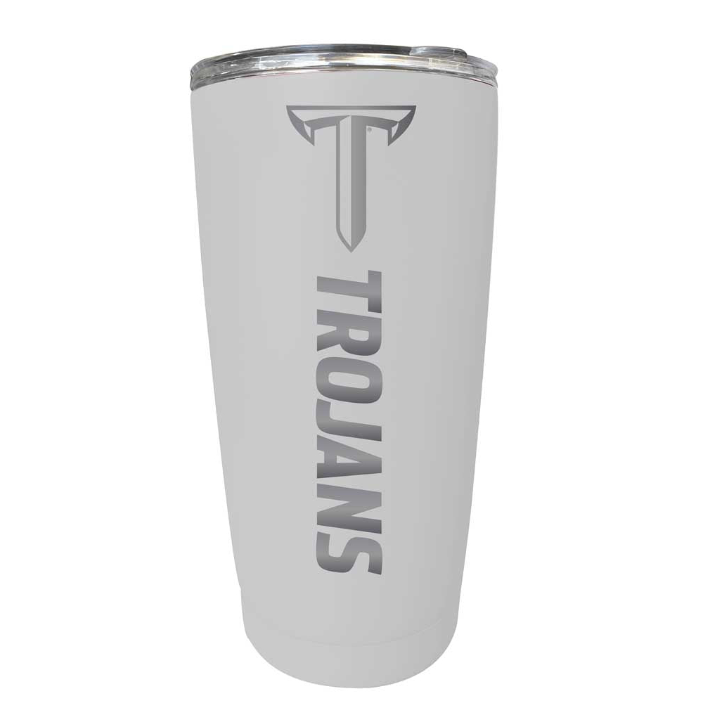 Troy University Etched 16 Oz Stainless Steel Tumbler (Choose Your Color) - White