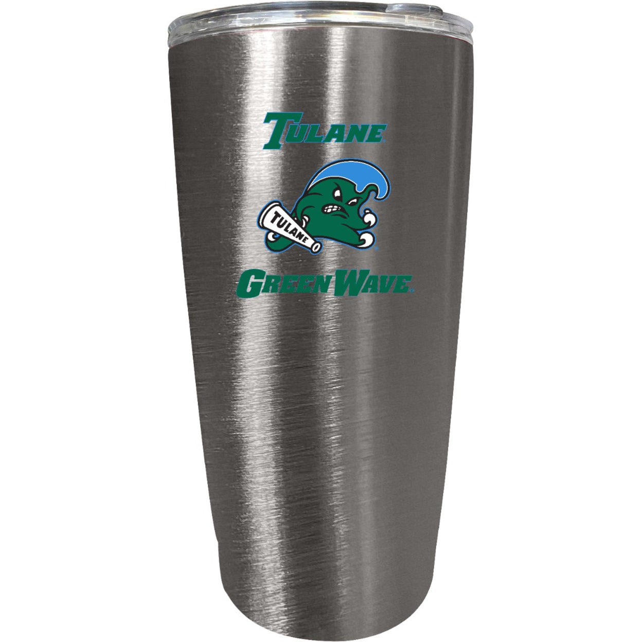 Tulane University Green Wave 16 Oz Insulated Stainless Steel Tumbler Colorless