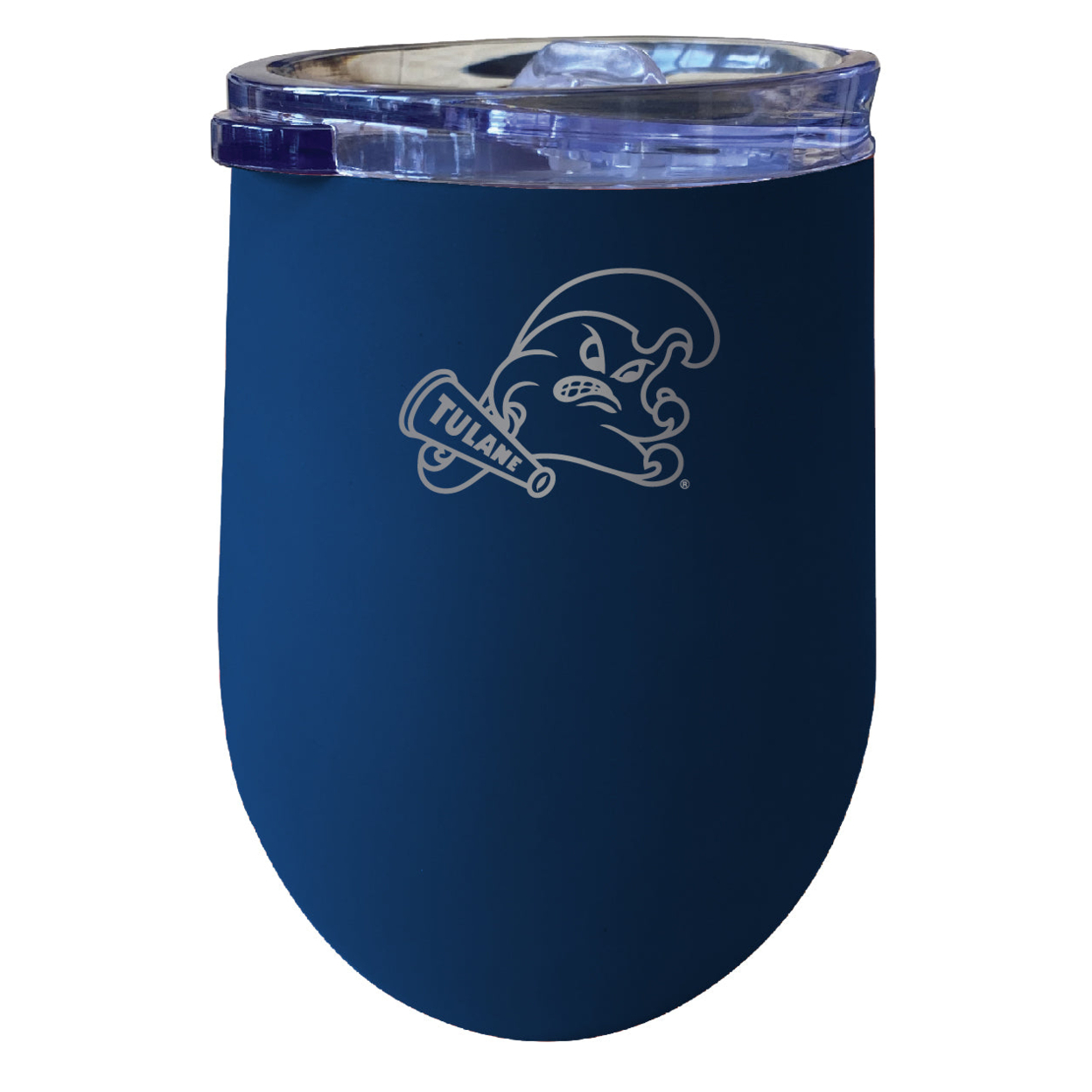 Tulane University Green Wave 12 Oz Etched Insulated Wine Stainless Steel Tumbler - Choose Your Color - Navy