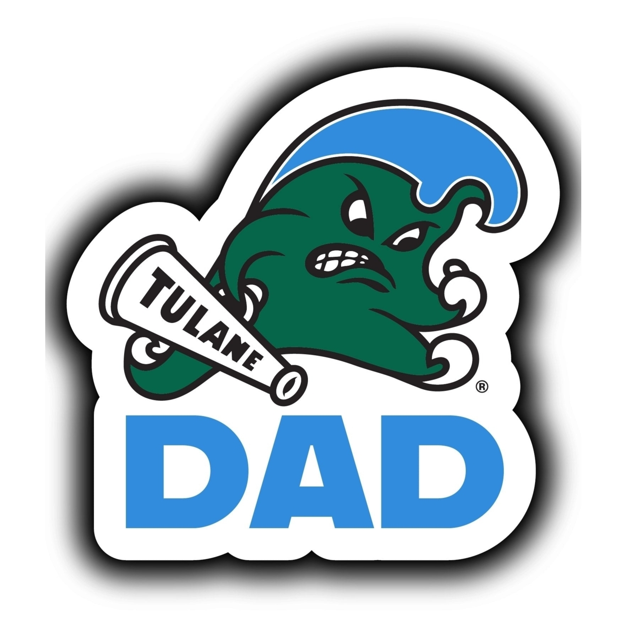 Tulane University Green Wave 4-Inch Proud Dad Die Cut Decal