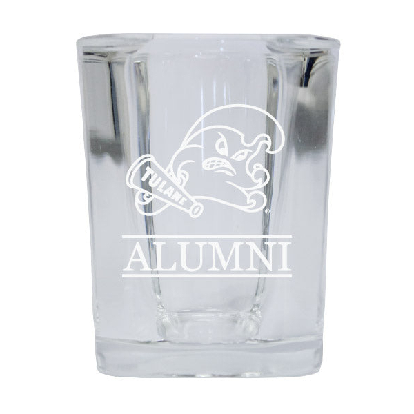 Tulane University Green Wave Alumni Etched Square Shot Glass