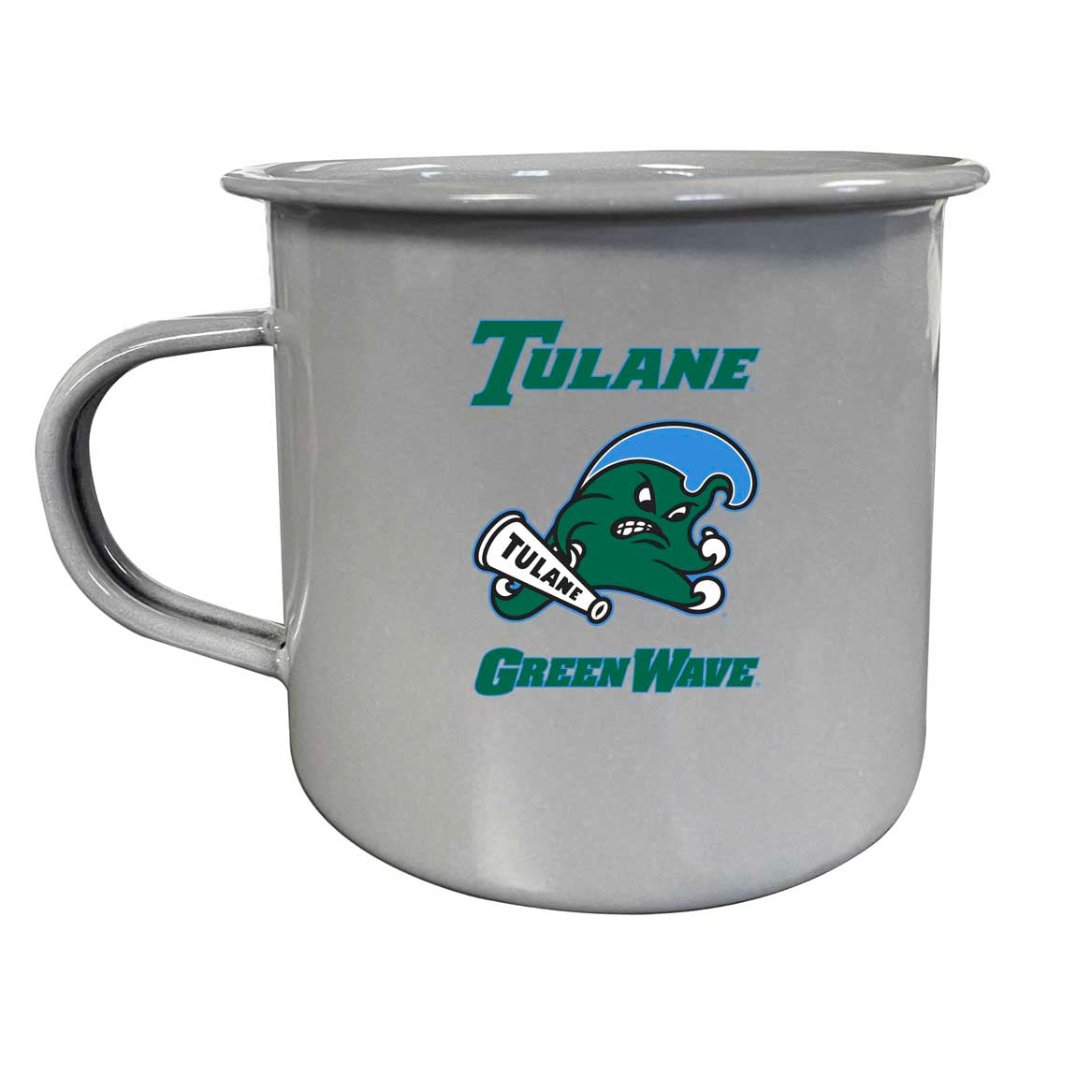 Tulane University Green Wave Tin Camper Coffee Mug - Choose Your Color - White