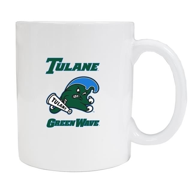 Tulane University Green Wave White Ceramic Mug 2-Pack (White).