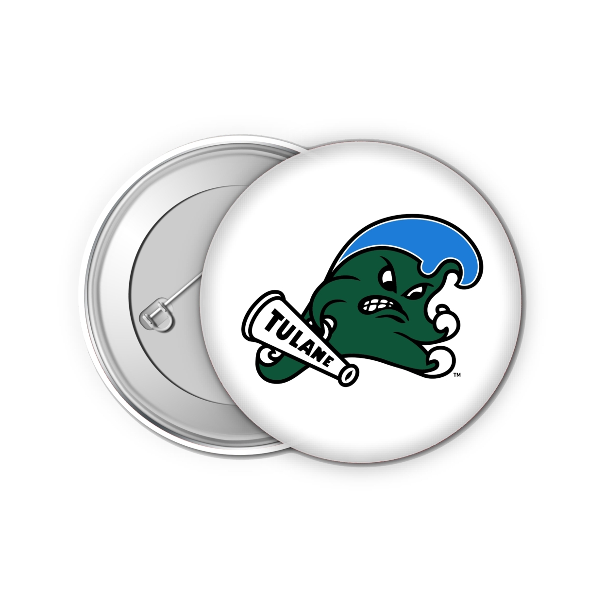 Tulane University Green Wave Small 1-Inch Button Pin 4 Pack