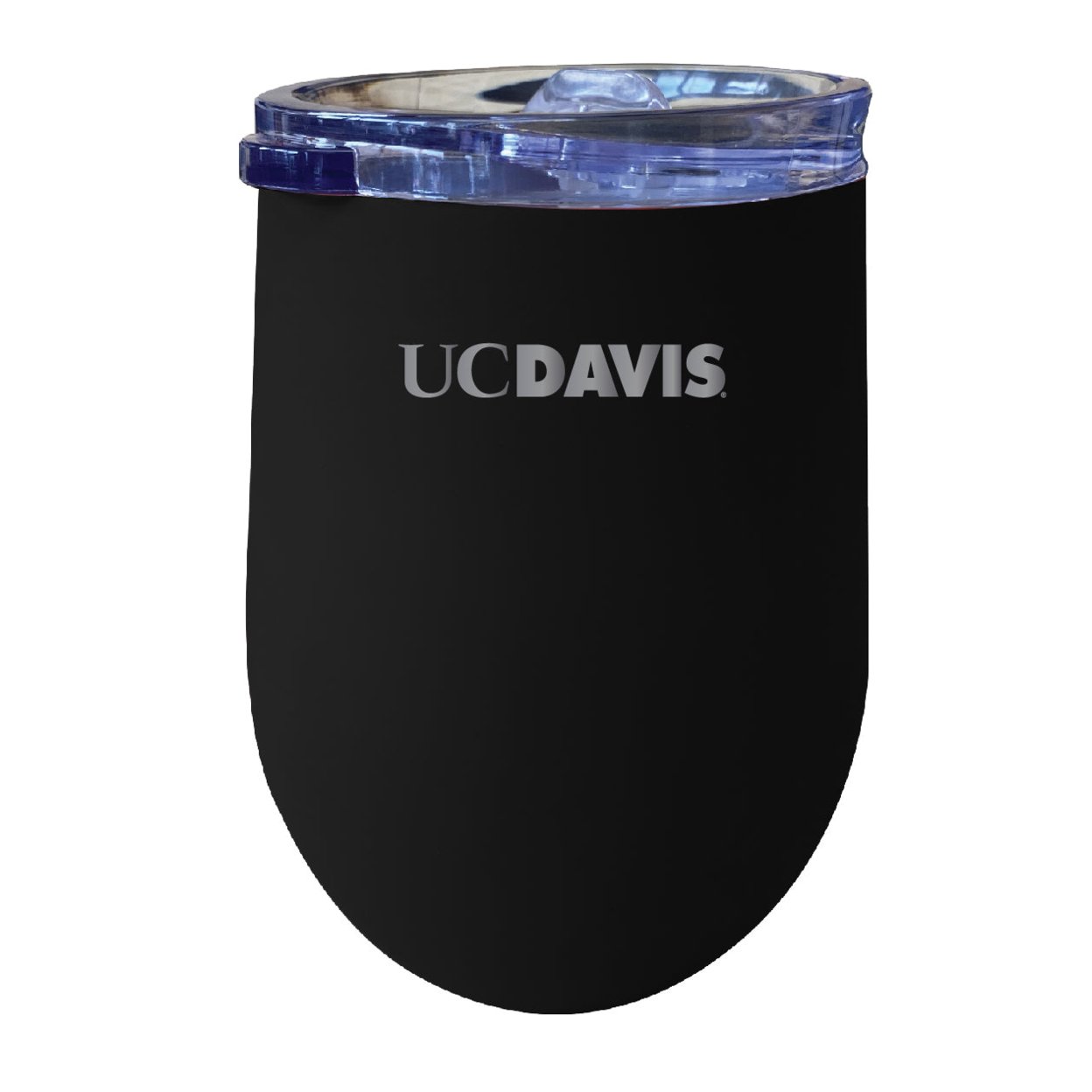 UC Davis Aggies 12 Oz Etched Insulated Wine Stainless Steel Tumbler - Choose Your Color - Black