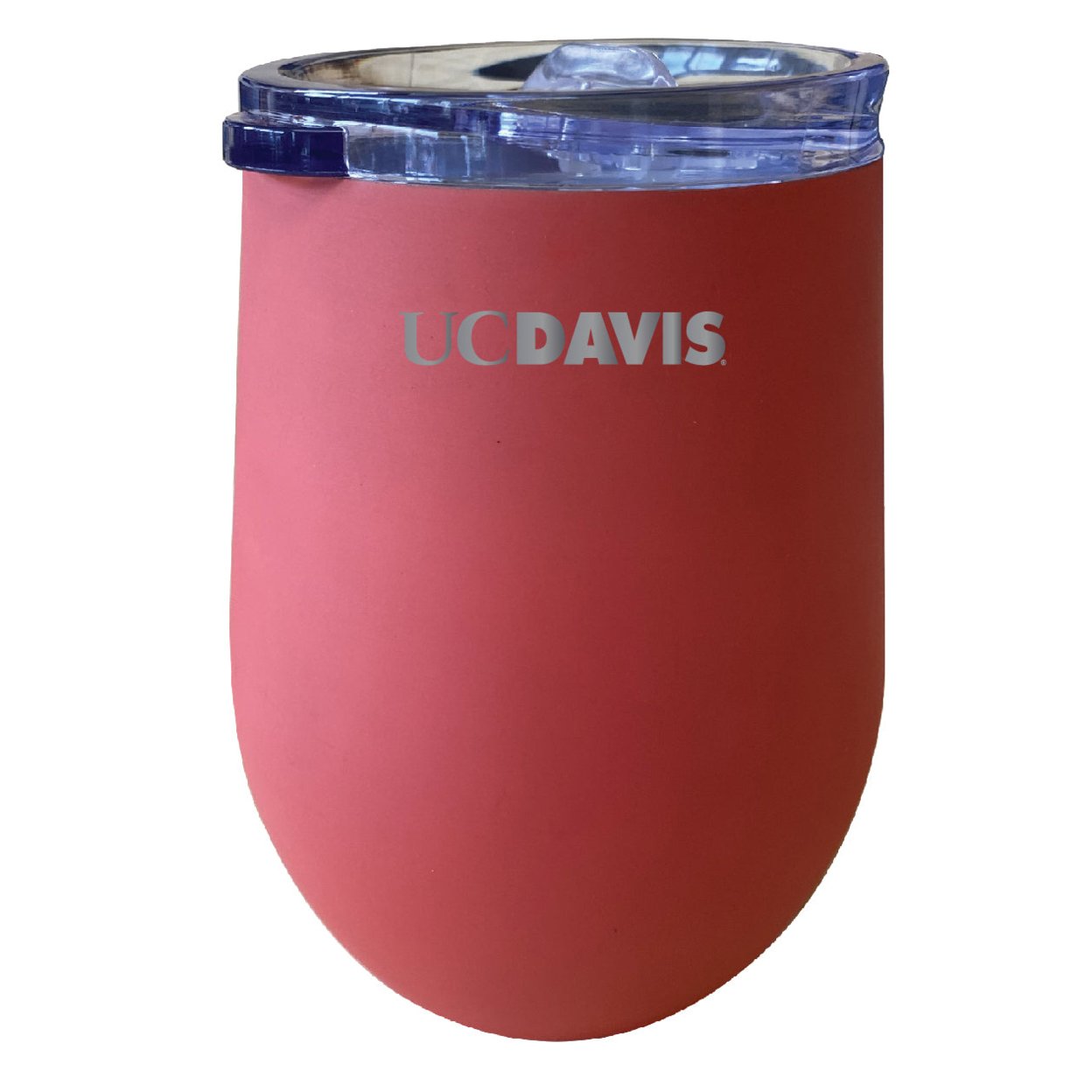 UC Davis Aggies 12 Oz Etched Insulated Wine Stainless Steel Tumbler - Choose Your Color - Coral