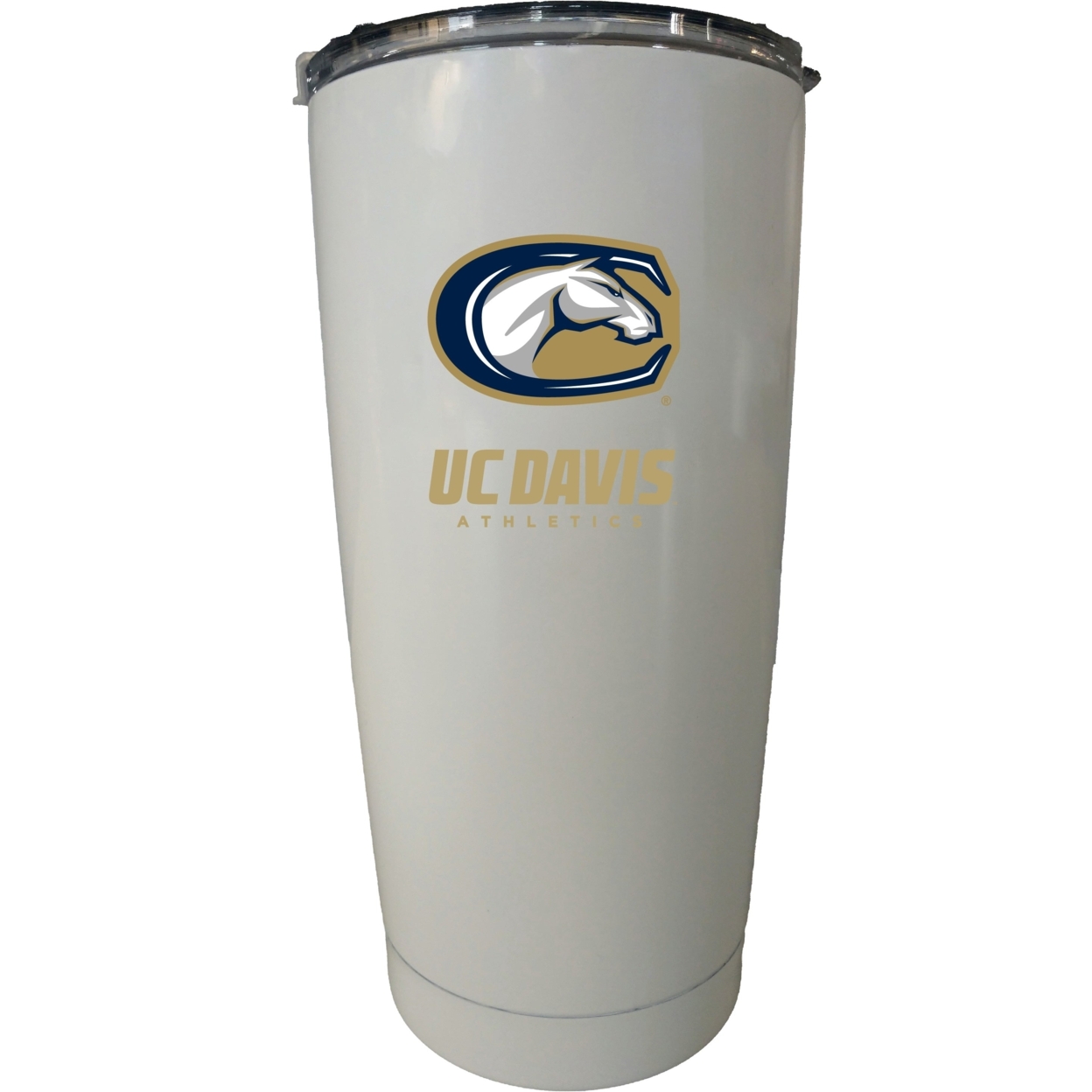 UC Davis Aggies 16 Oz Choose Your Color Insulated Stainless Steel Tumbler Glossy Brushed Finish - White