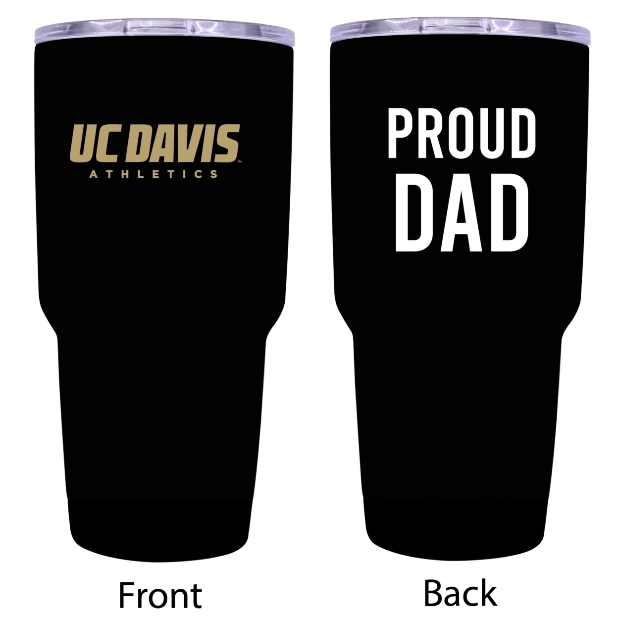 UC Davis Aggies Proud Dad 24 Oz Insulated Stainless Steel Tumblers Choose Your Color. - Black