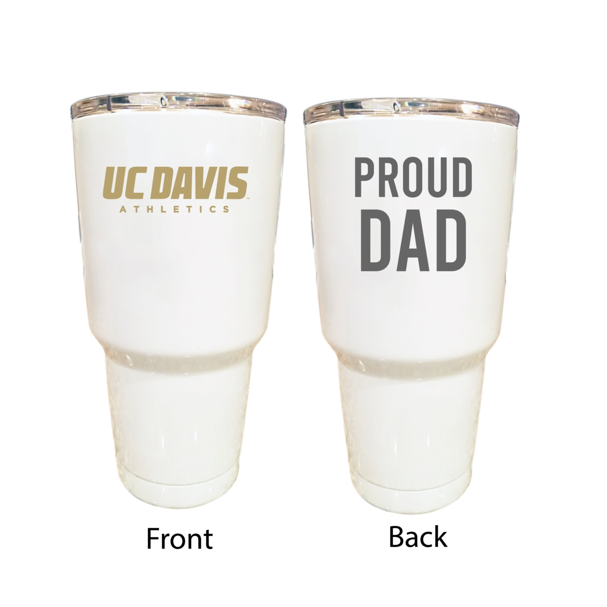 UC Davis Aggies Proud Dad 24 Oz Insulated Stainless Steel Tumblers Choose Your Color. - White