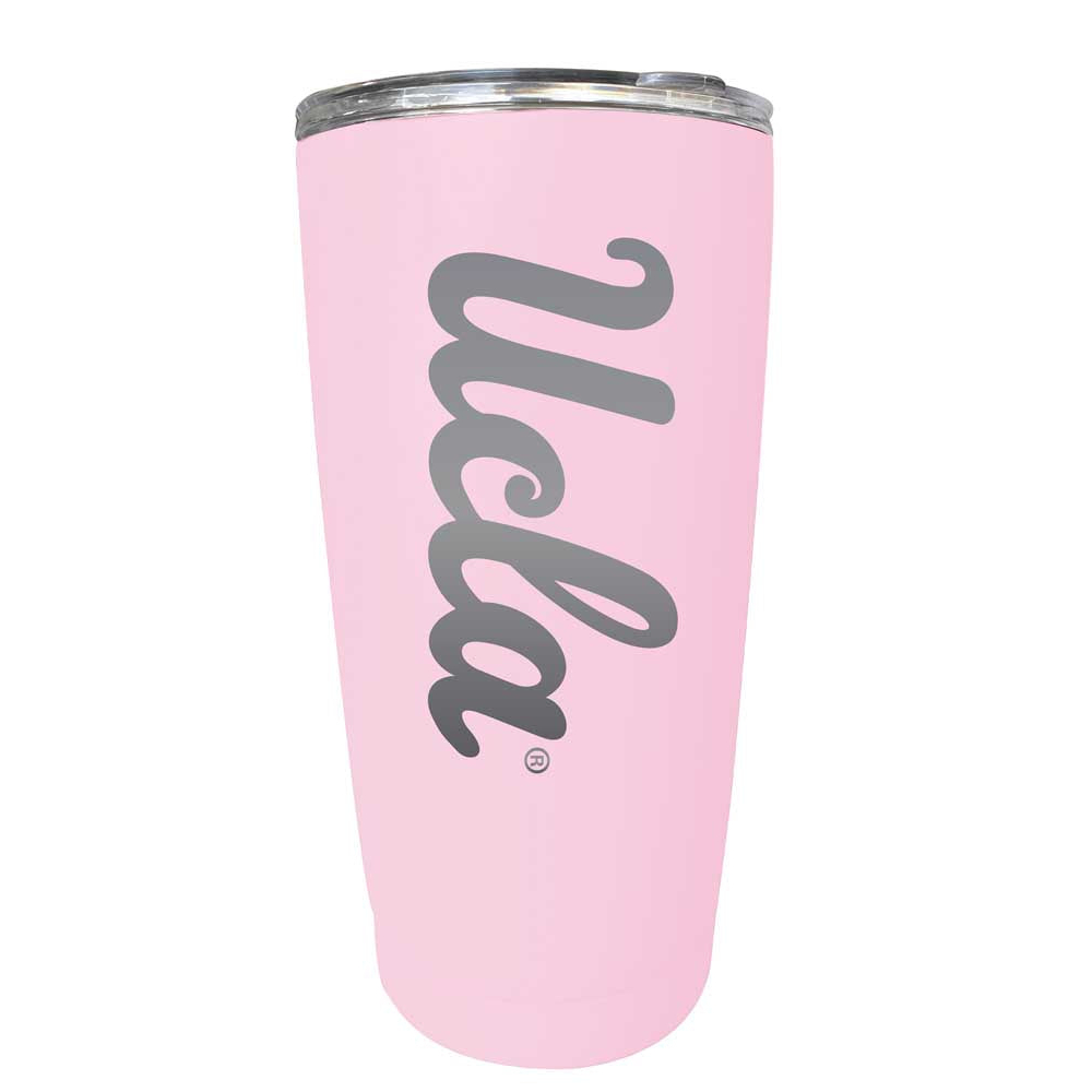 UCLA Bruins Etched 16 Oz Stainless Steel Tumbler (Gray) - Pink
