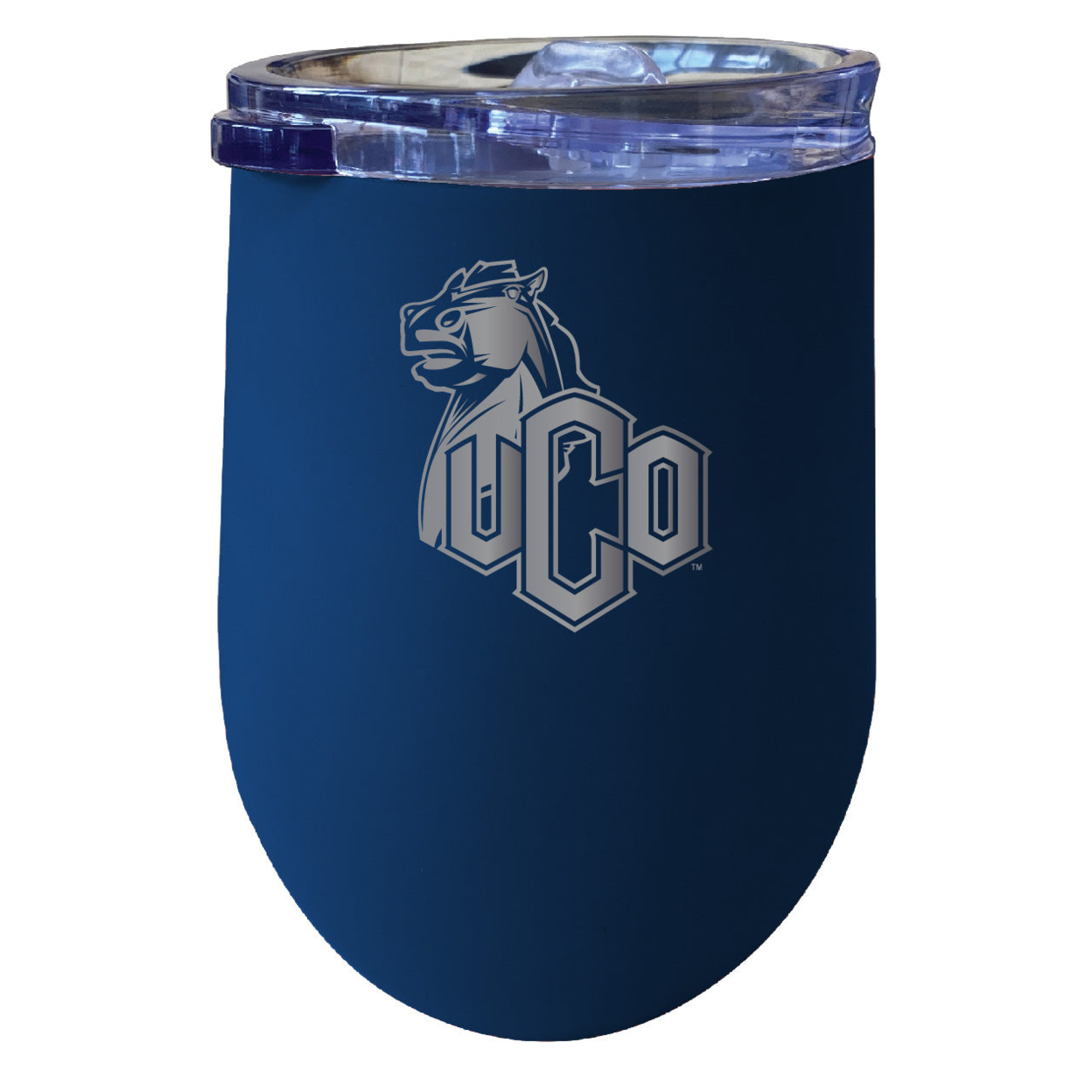 University Of Central Oklahoma Bronchos 12 Oz Etched Insulated Wine Stainless Steel Tumbler - Choose Your Color - Navy