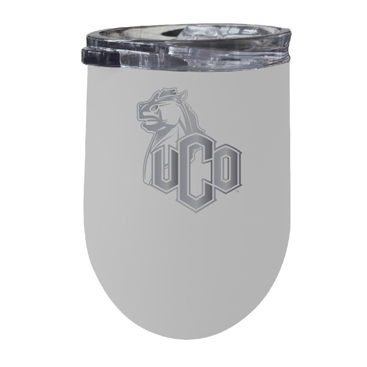 University Of Central Oklahoma Bronchos 12 Oz Etched Insulated Wine Stainless Steel Tumbler - Choose Your Color - White