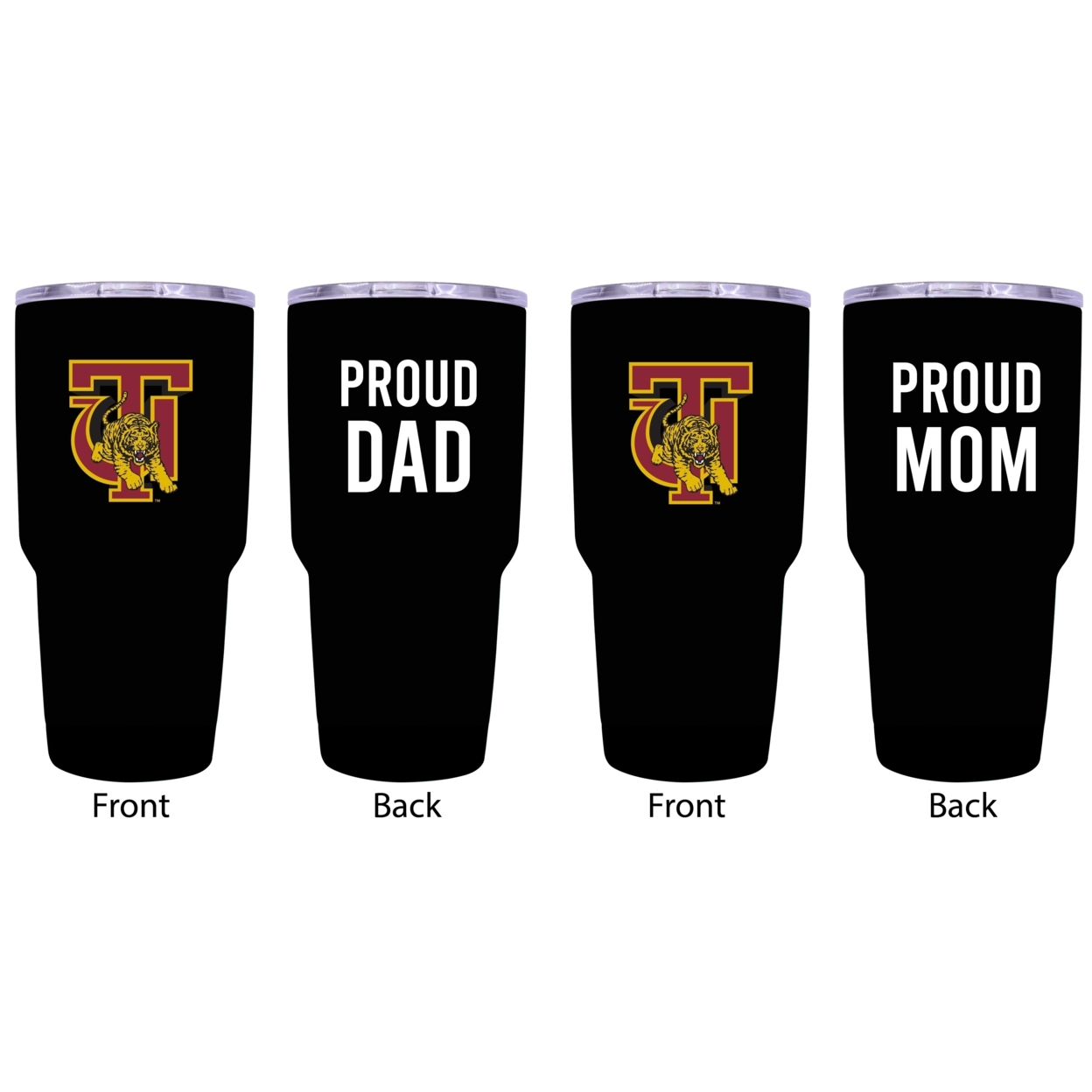 Tuskegee University Proud Mom And Dad 24 Oz Insulated Stainless Steel Tumblers 2 Pack Black.