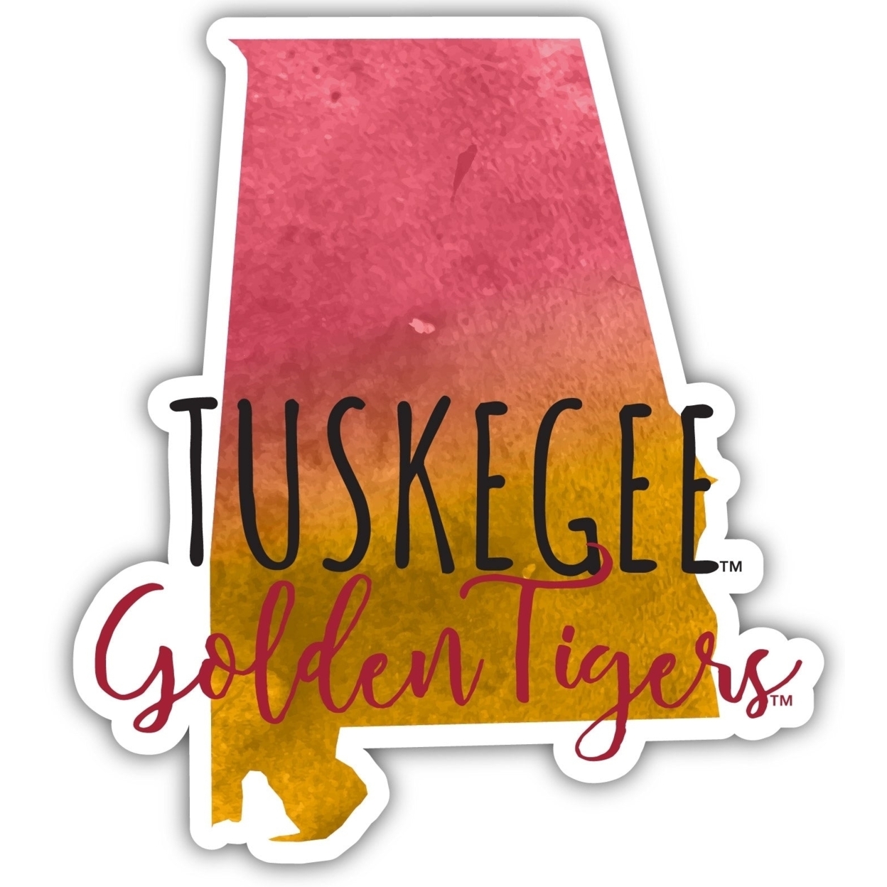 Tuskegee University Watercolor State Die Cut Decal 2-Inch