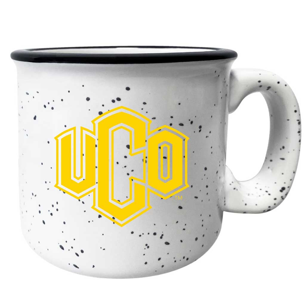University Of Central Oklahoma Bronchos Speckled Ceramic Camper Coffee Mug - Choose Your Color - White