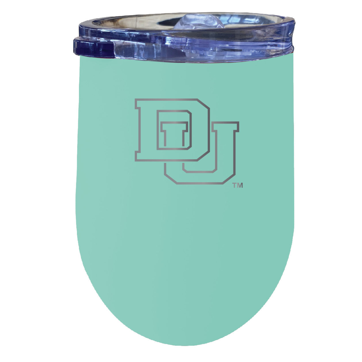 University Of Denver Pioneers 12 Oz Etched Insulated Wine Stainless Steel Tumbler - Choose Your Color - Seafoam