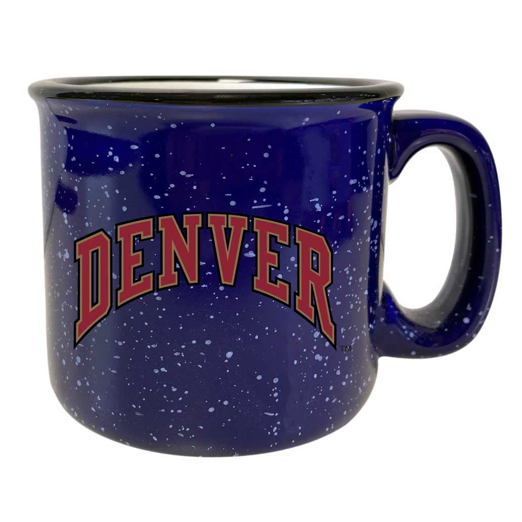 University Of Denver Pioneers Speckled Ceramic Camper Coffee Mug - Choose Your Color - Navy