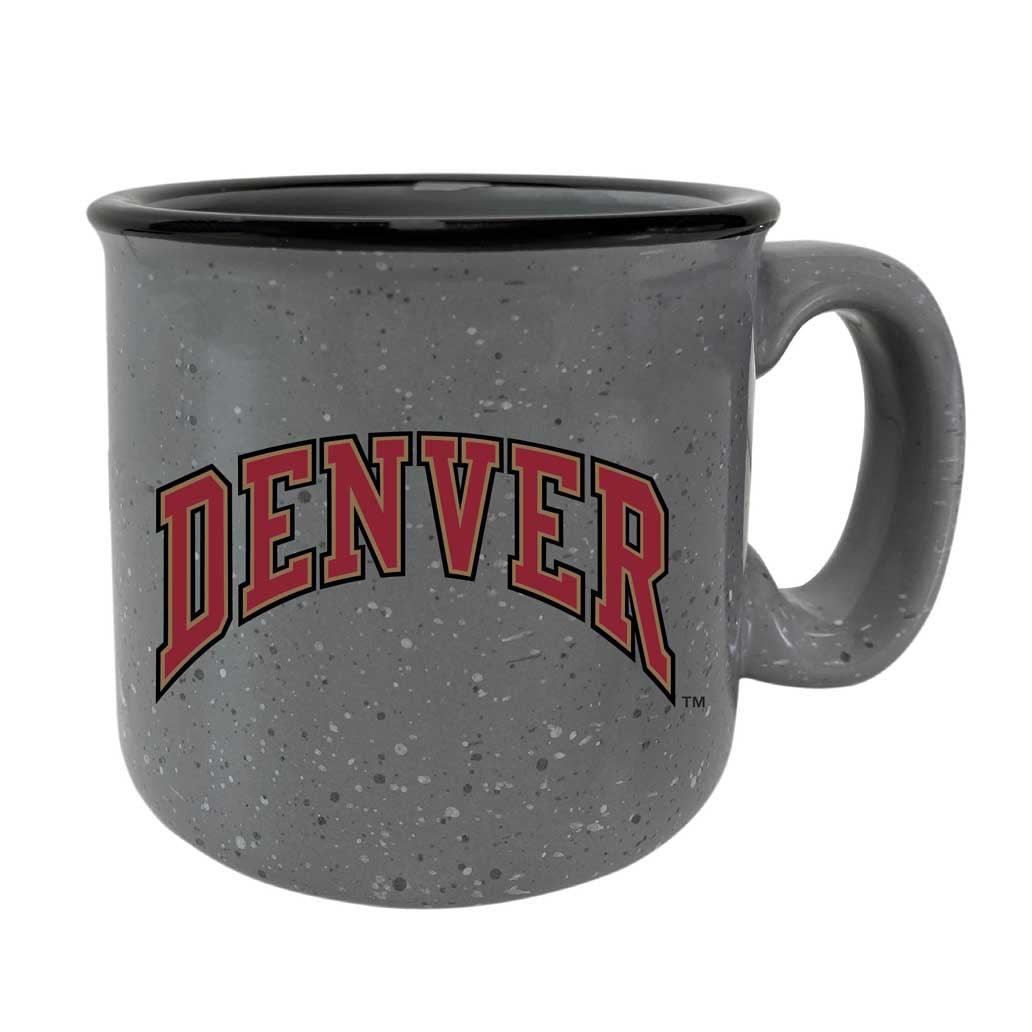 University Of Denver Pioneers Speckled Ceramic Camper Coffee Mug - Choose Your Color - Navy