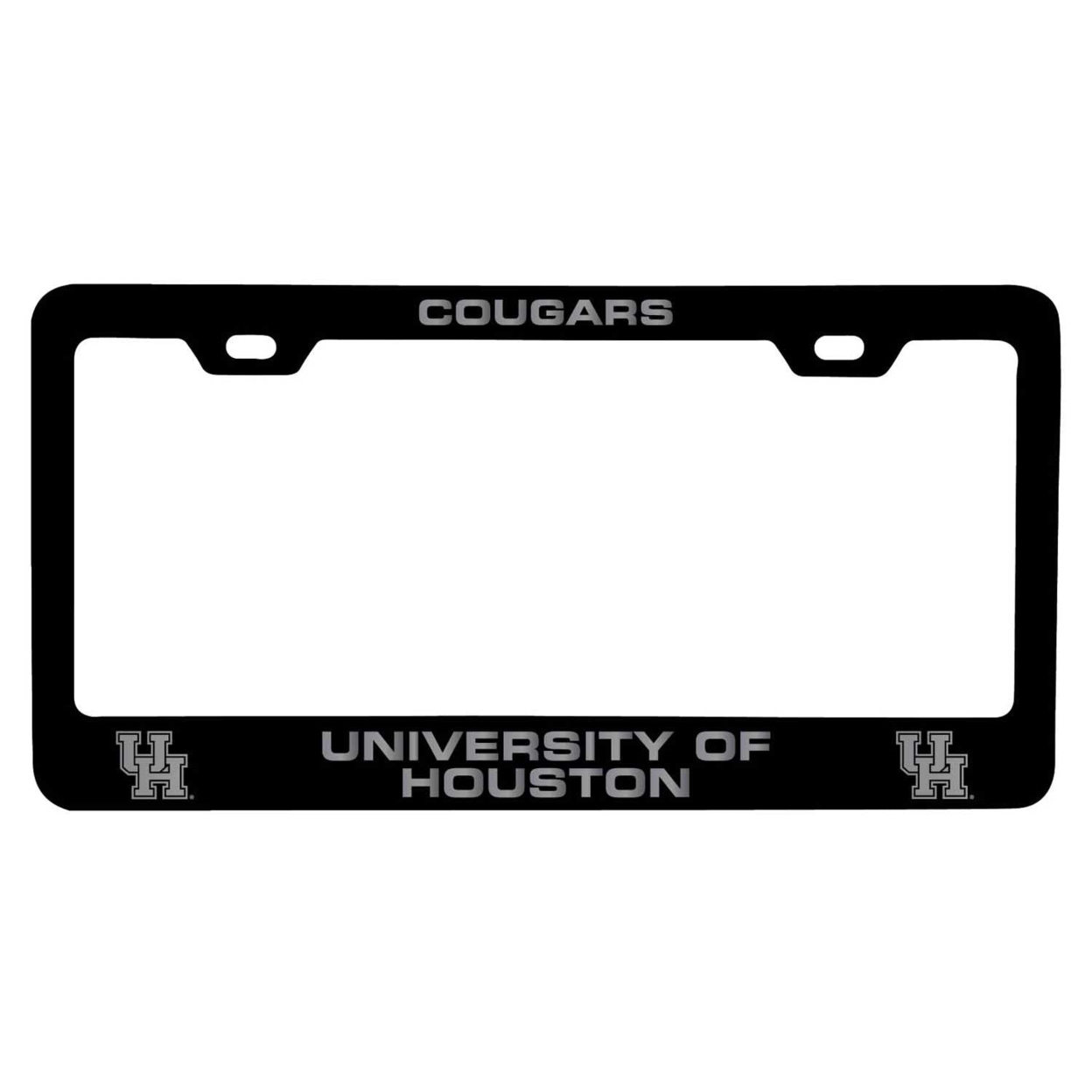 University Of Houston Laser Engraved Metal License Plate Frame - Choose Your Color - Black