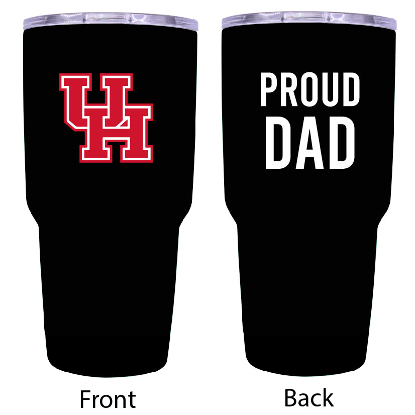 University Of Houston Proud Dad 24 Oz Insulated Stainless Steel Tumblers Choose Your Color. - Black