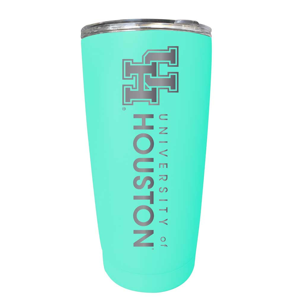 University Of Houston Etched 16 Oz Stainless Steel Tumbler (Choose Your Color) - Seafoam