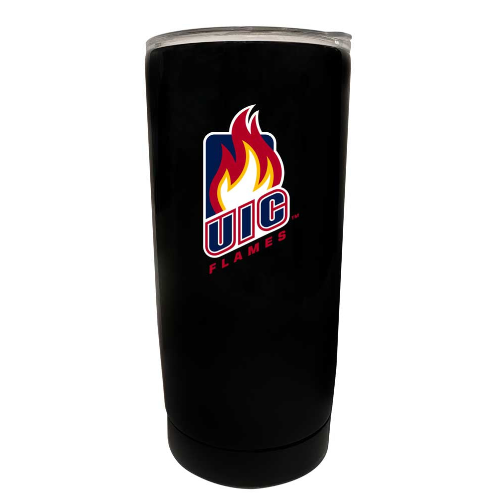University Of Illinois At Chicago Choose Your Color Insulated Stainless Steel Tumbler Glossy Brushed Finish - Black