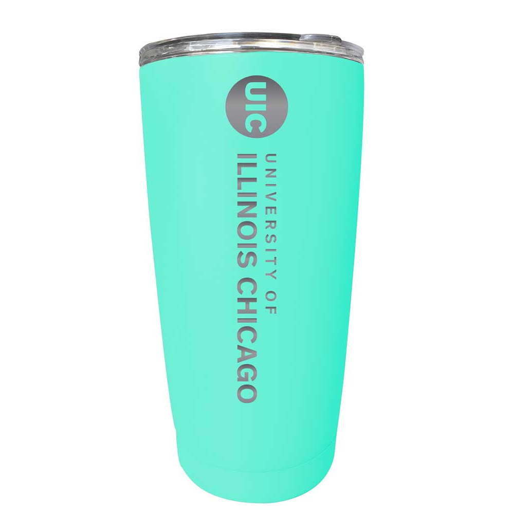 University Of Illinois At Chicago 16 Oz Stainless Steel Etched Tumbler - Choose Your Color - Navy