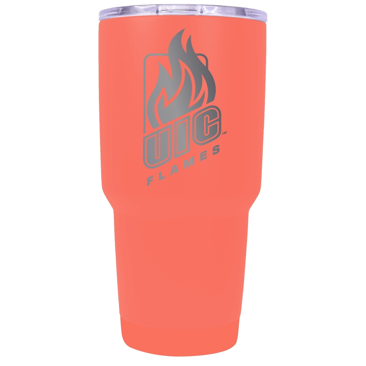 University Of Illinois At Chicago 24 Oz Laser Engraved Stainless Steel Insulated Tumbler - Choose Your Color. - Coral