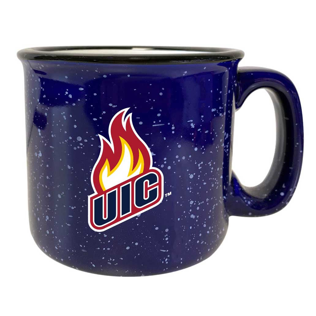 University Of Illinois At Chicago Speckled Ceramic Camper Coffee Mug - Choose Your Color - Navy
