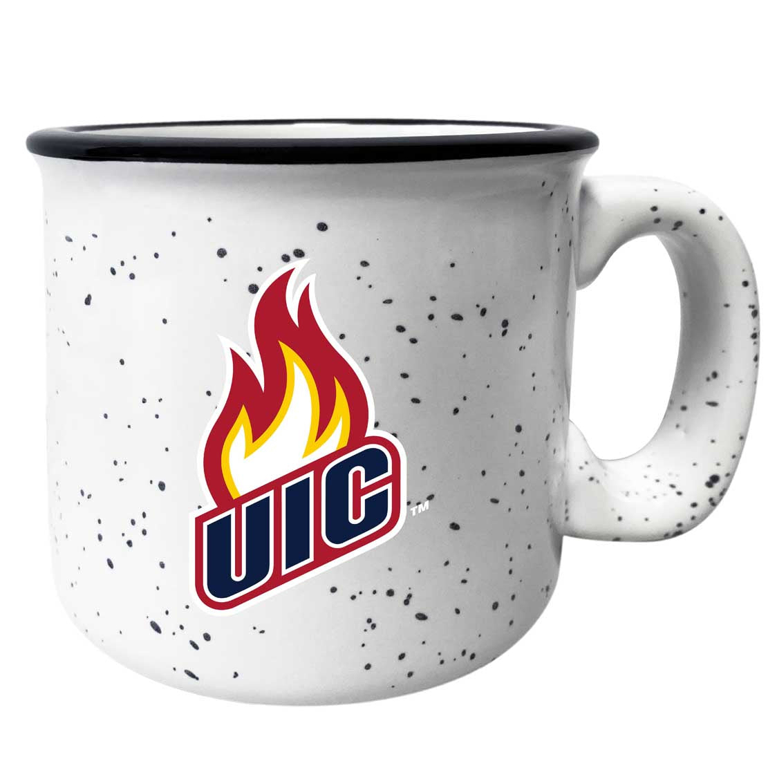 University Of Illinois At Chicago Speckled Ceramic Camper Coffee Mug - Choose Your Color - White