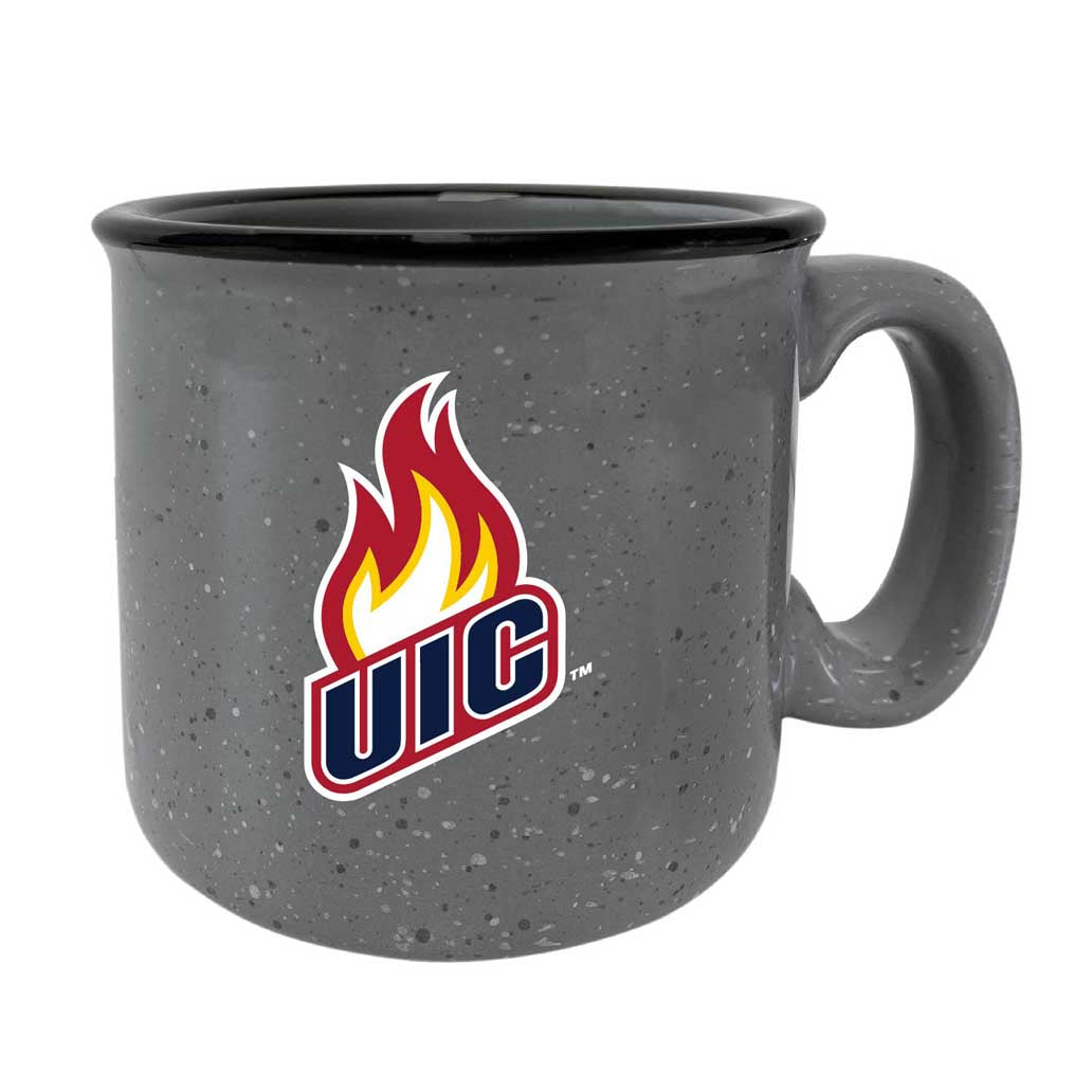 University Of Illinois At Chicago Speckled Ceramic Camper Coffee Mug - Choose Your Color - White