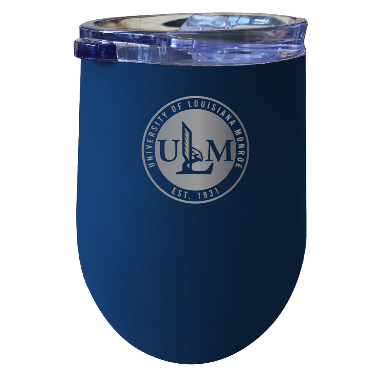 University Of Louisiana Monroe 12 Oz Etched Insulated Wine Stainless Steel Tumbler - Choose Your Color - Navy