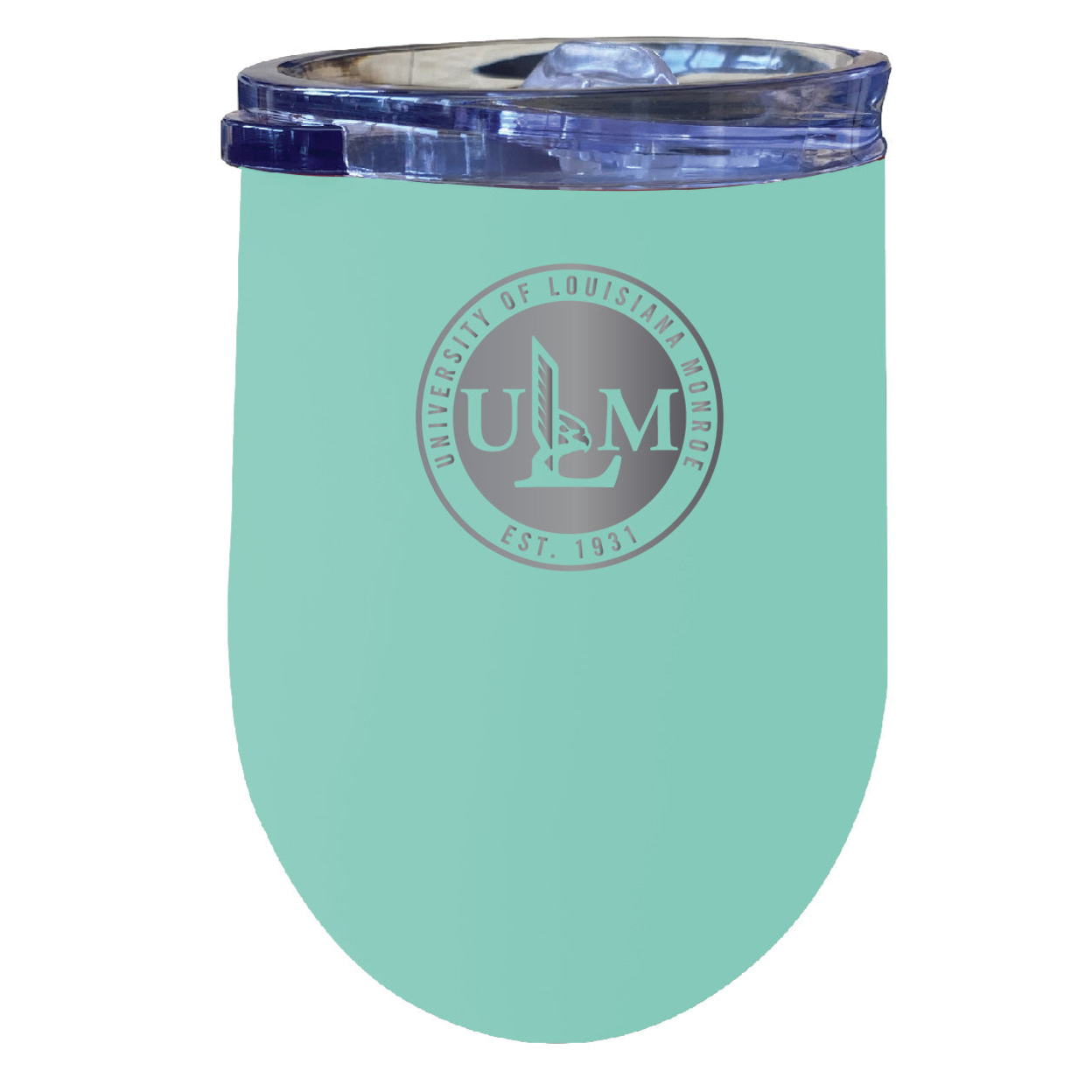 University Of Louisiana Monroe 12 Oz Etched Insulated Wine Stainless Steel Tumbler - Choose Your Color - Seafoam