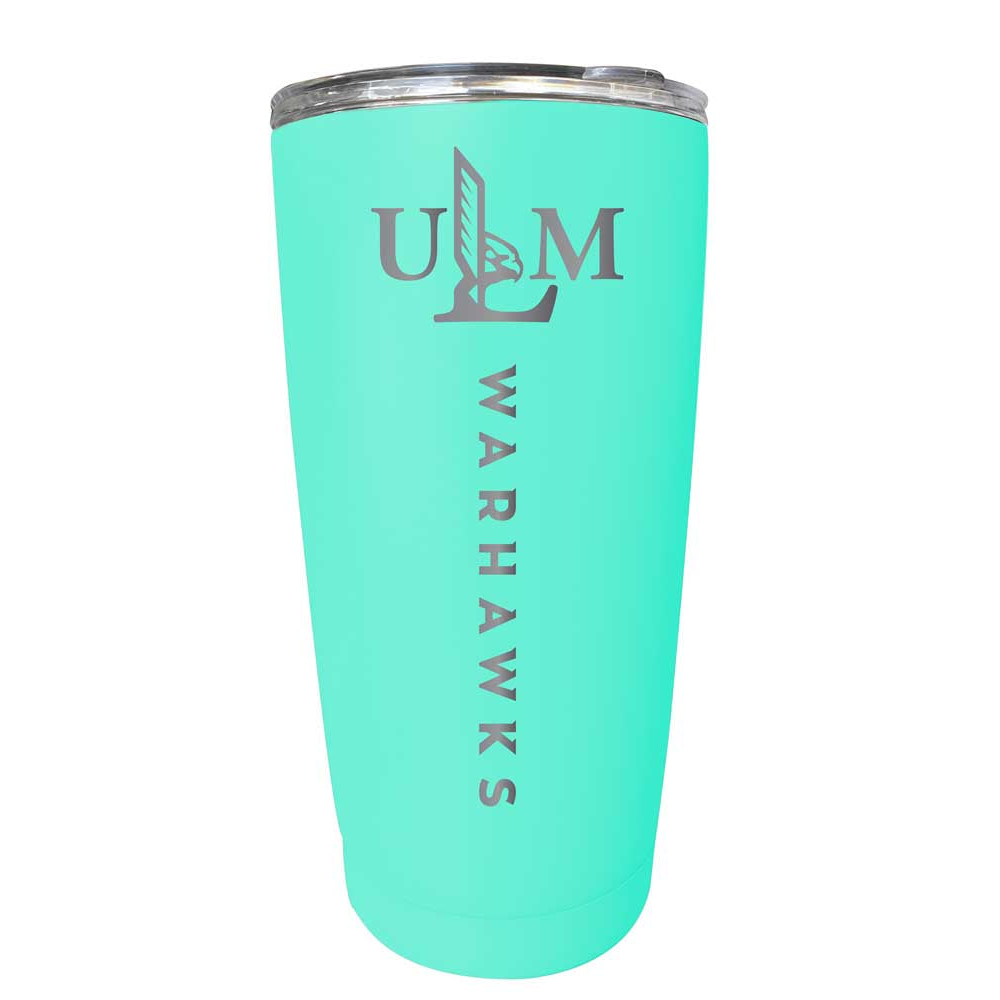 University Of Louisiana Monroe Etched 16 Oz Stainless Steel Tumbler (Choose Your Color) - Seafoam