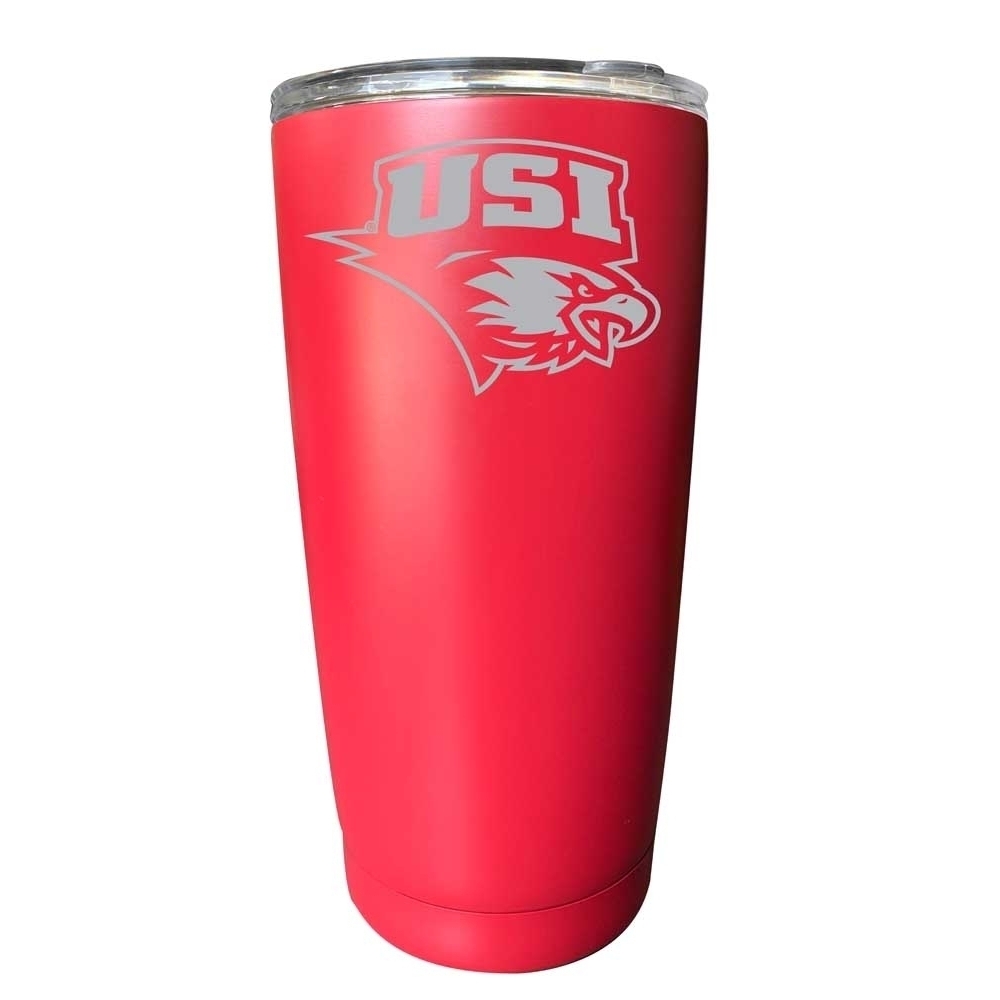 University Of Southern Indiana Etched 16 Oz Stainless Steel Tumbler (Choose Your Color) - Red