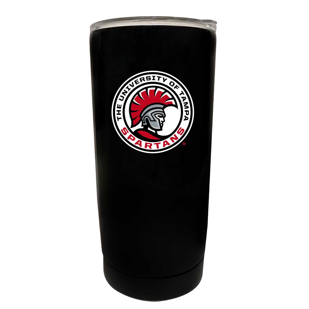 University Of Tampa Spartans 16 Oz Choose Your Color Insulated Stainless Steel Tumbler Glossy Brushed Finish - Black