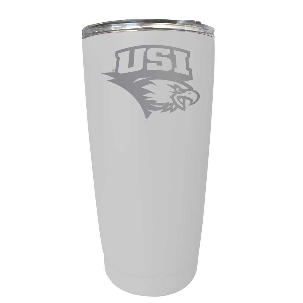 University Of Southern Indiana Etched 16 Oz Stainless Steel Tumbler (Choose Your Color) - White