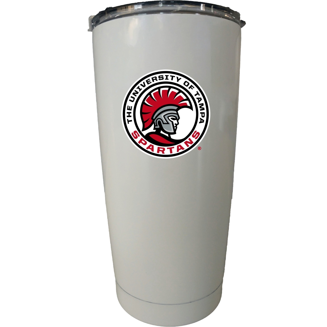 University Of Tampa Spartans 16 Oz Choose Your Color Insulated Stainless Steel Tumbler Glossy Brushed Finish - White