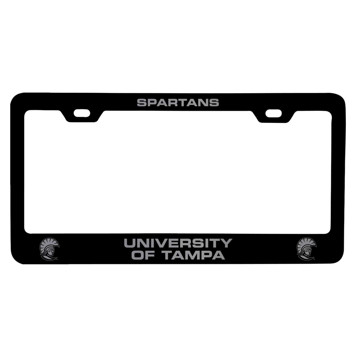 University Of Tampa Spartans Laser Engraved Metal License Plate Frame - Choose Your Color - Black