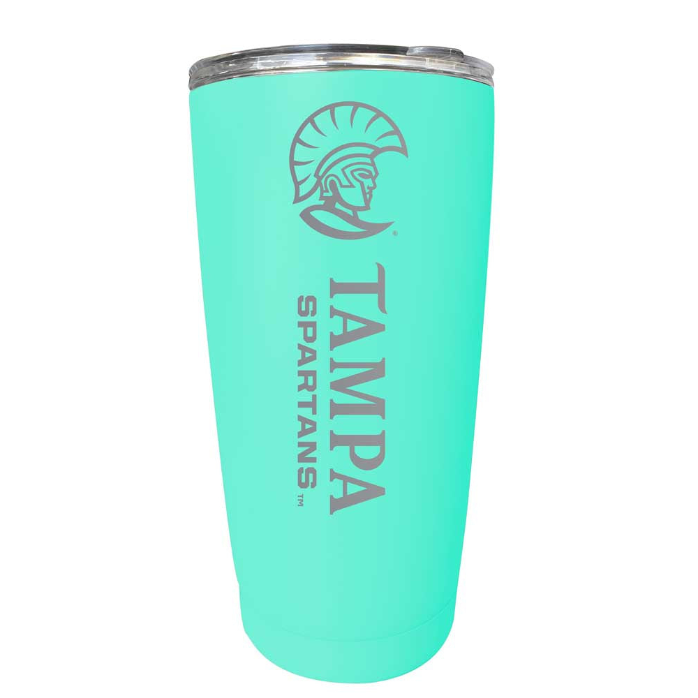 University Of Tampa Spartans Etched 16 Oz Stainless Steel Tumbler (Choose Your Color) - Seafoam