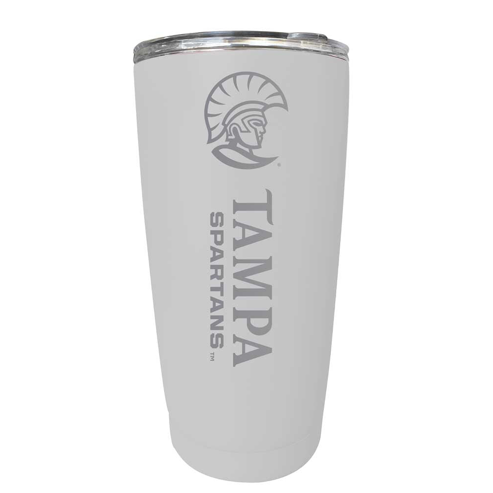 University Of Tampa Spartans Etched 16 Oz Stainless Steel Tumbler (Choose Your Color) - White