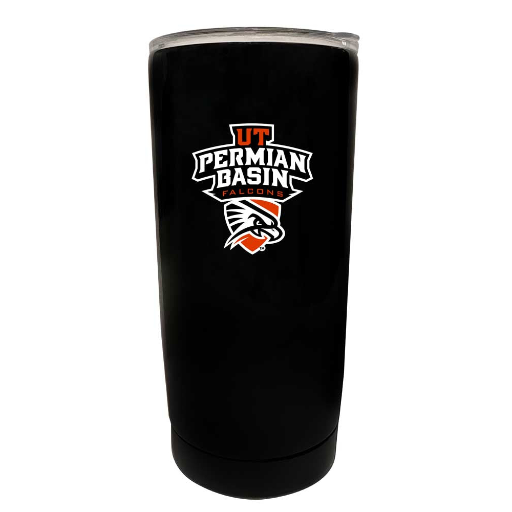University Of Texas Of The Permian Basin 16 Oz Choose Your Color Insulated Stainless Steel Tumbler Glossy Brushed Finish - Black