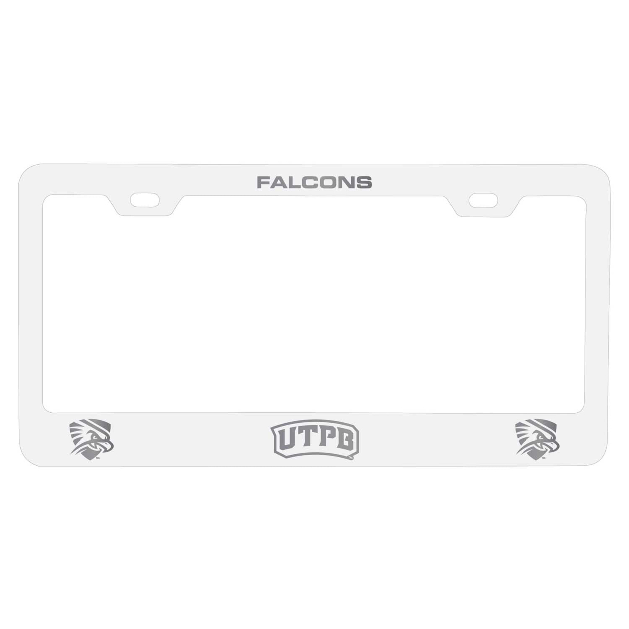 University Of Texas Of The Permian Basin Laser Engraved Metal License Plate Frame - Choose Your Color - White