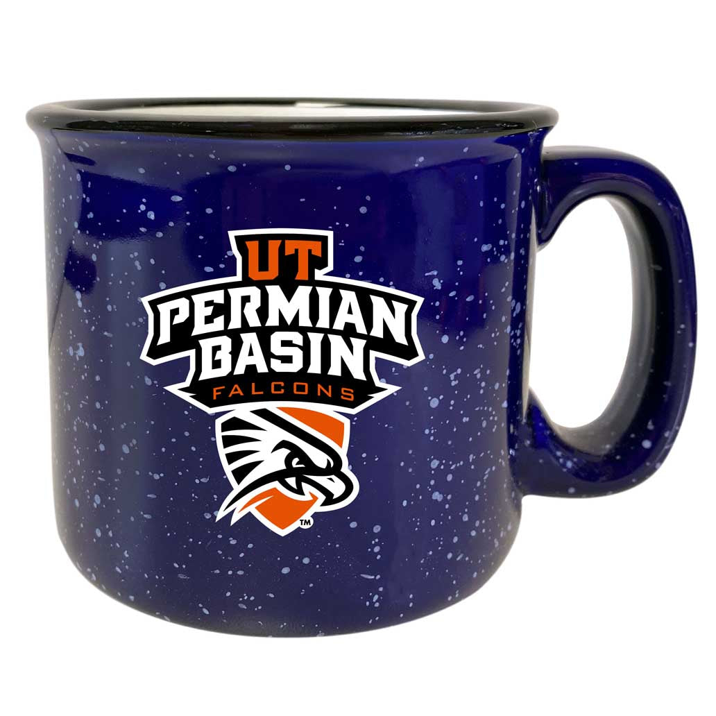 University Of Texas Of The Permian Basin Speckled Ceramic Camper Coffee Mug - Choose Your Color - Navy