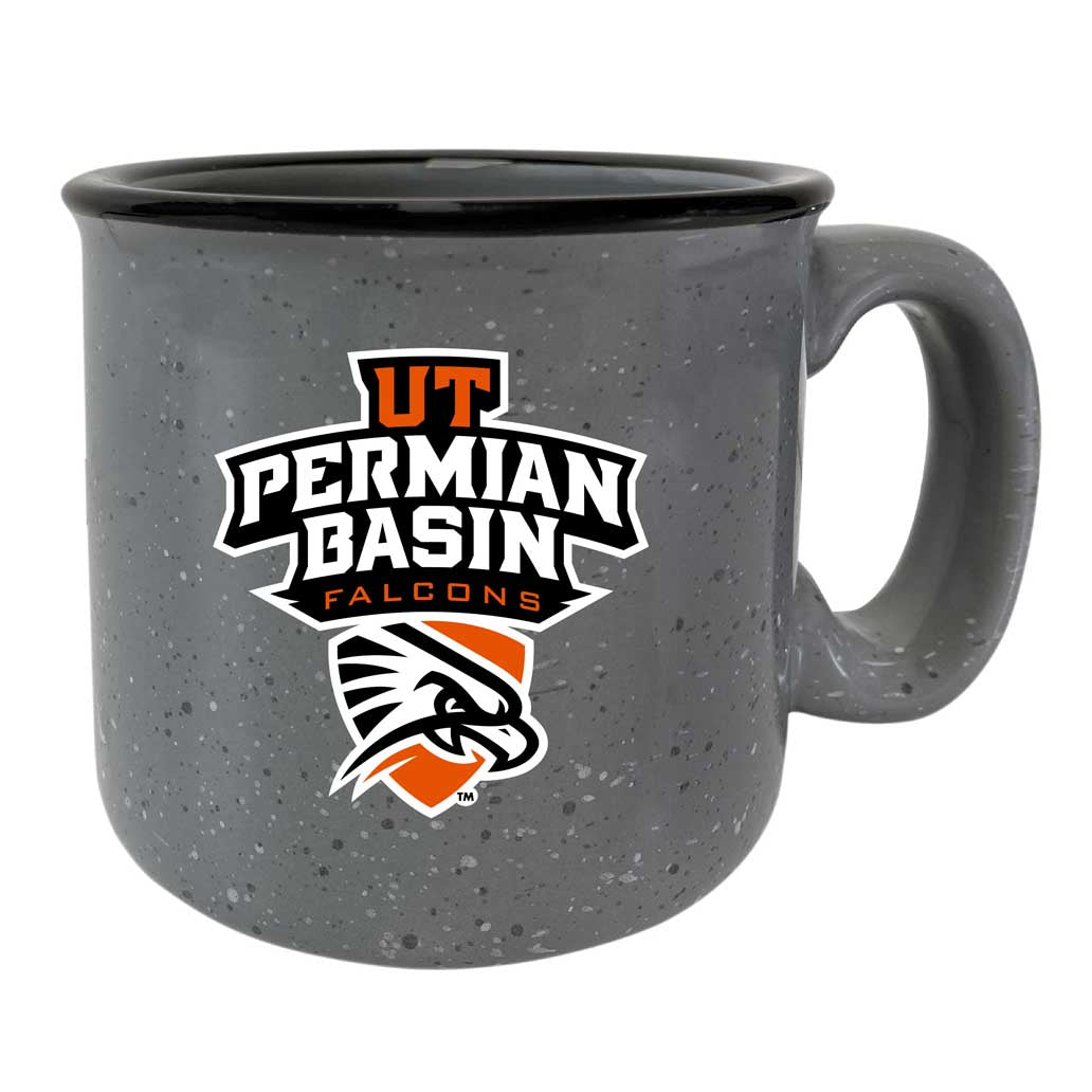 University Of Texas Of The Permian Basin Speckled Ceramic Camper Coffee Mug - Choose Your Color - Gray